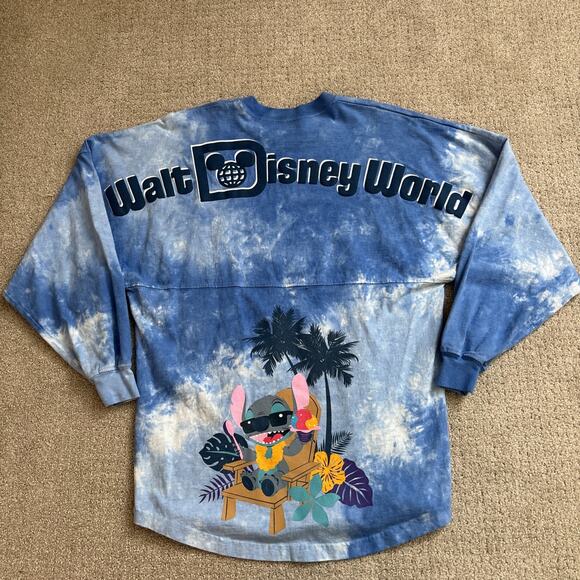 Walt Disney World Stitch Hawaiian Vacation Spirit Jersey Adult Sz XS Blue Shirt - Picture 1 of 10
